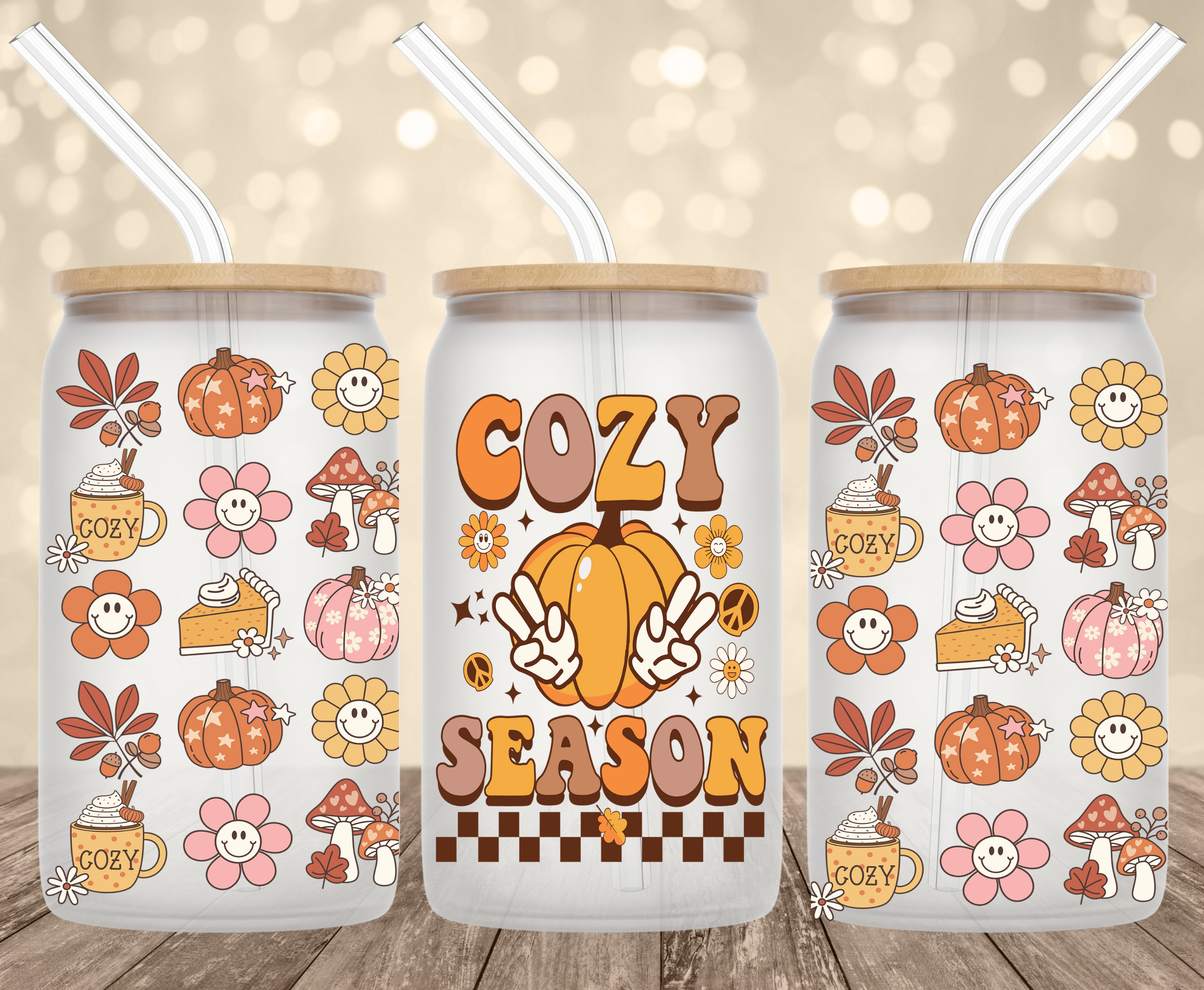 Cozy Season UV Transfer for 16 oz Glass Can Tumblers