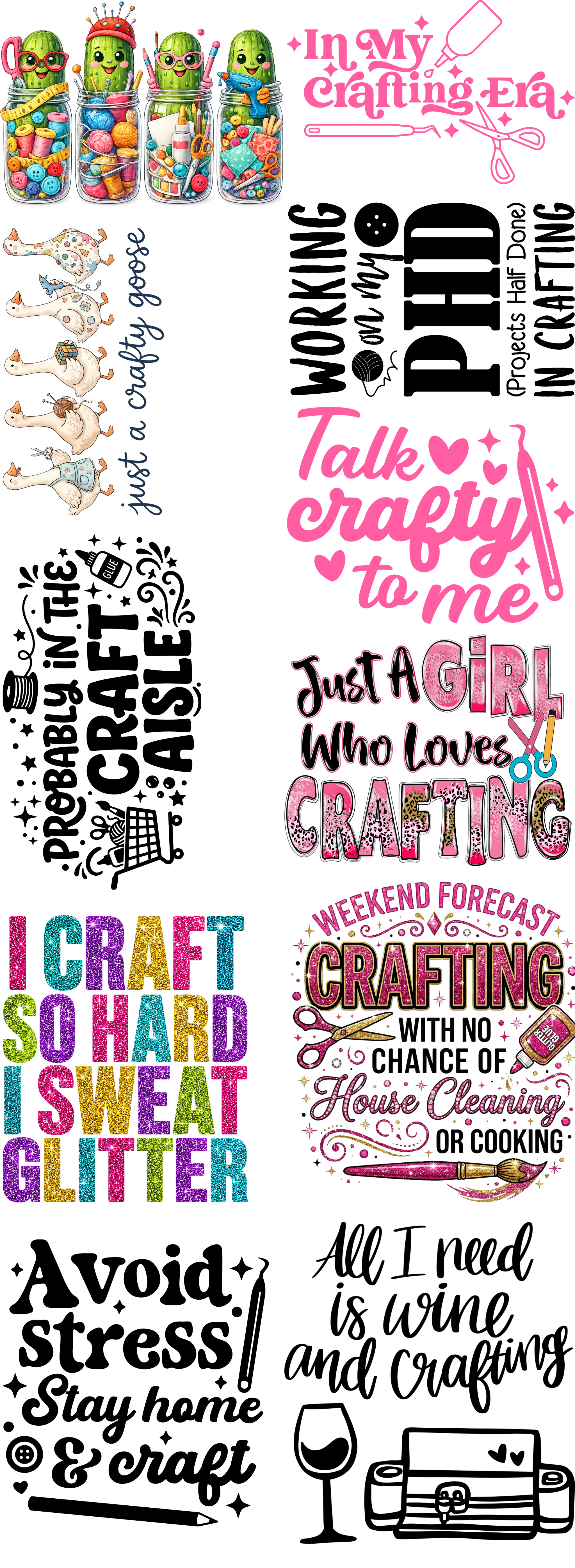 Crafting Girl Premade Gang Sheet Bundle