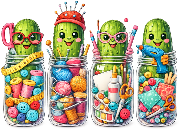 Crafty Pickles Mason Jar DTF Transfer RTP DTF Transfers