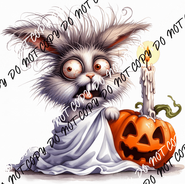 Crazy Bunny Halloween DTF Transfer - We Print U Press DTF Transfers