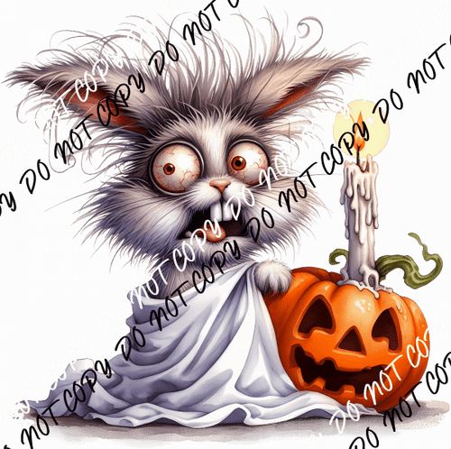Crazy Bunny Halloween DTF Transfer - We Print U Press DTF Transfers