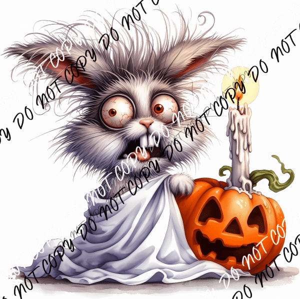 Crazy Bunny Halloween DTF Transfer - We Print U Press DTF Transfers