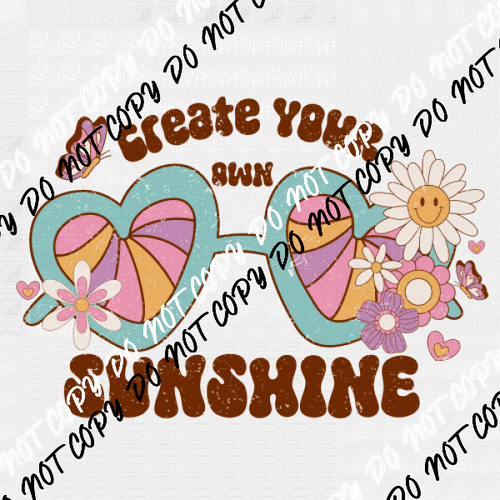 Create Your Own Sunshine Heart Shaped Glasses DTF Transfer - We Print U Press DTF Transfers
