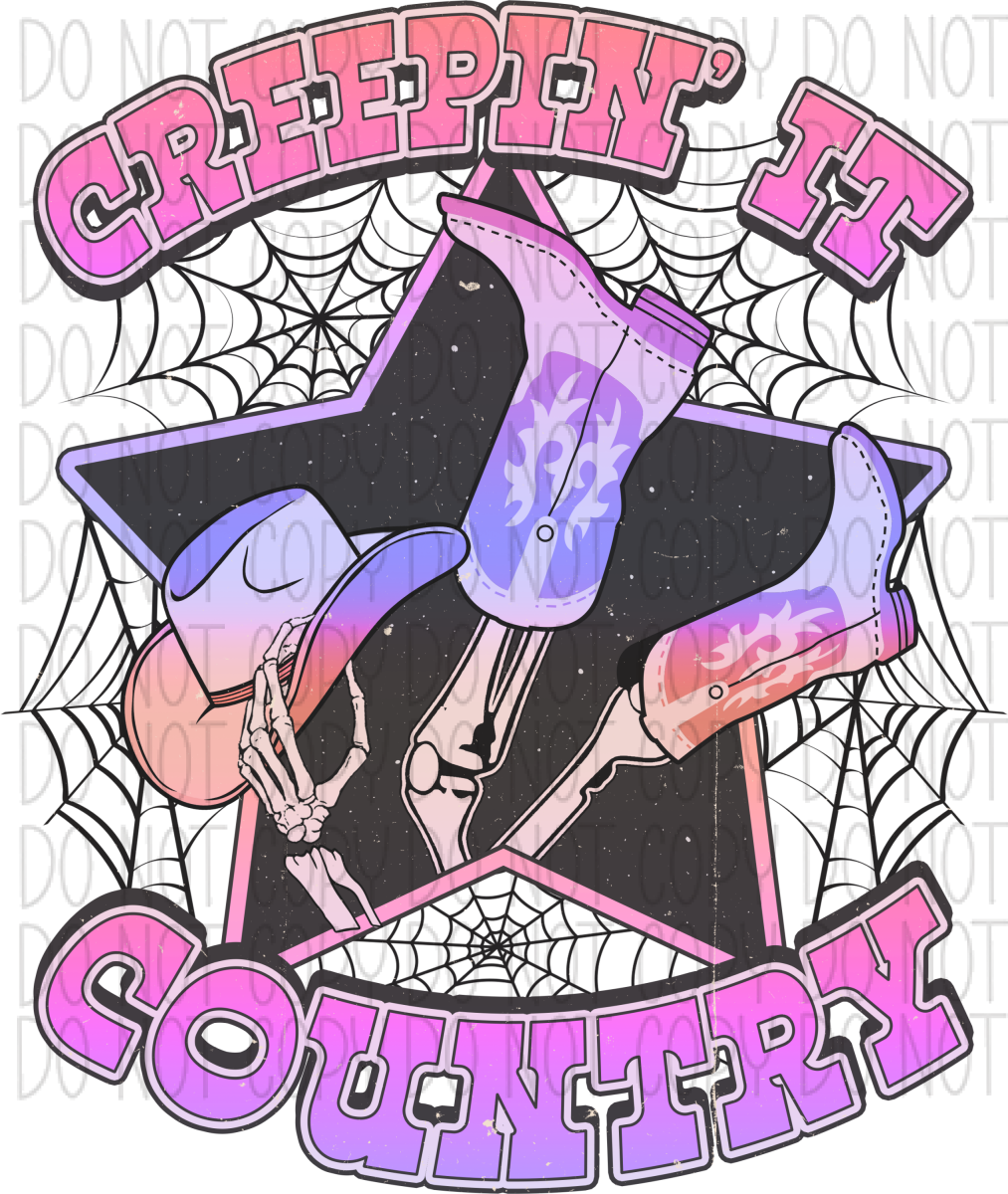 Creepin It Country Pink Purple Skeleton Dtf Transfer