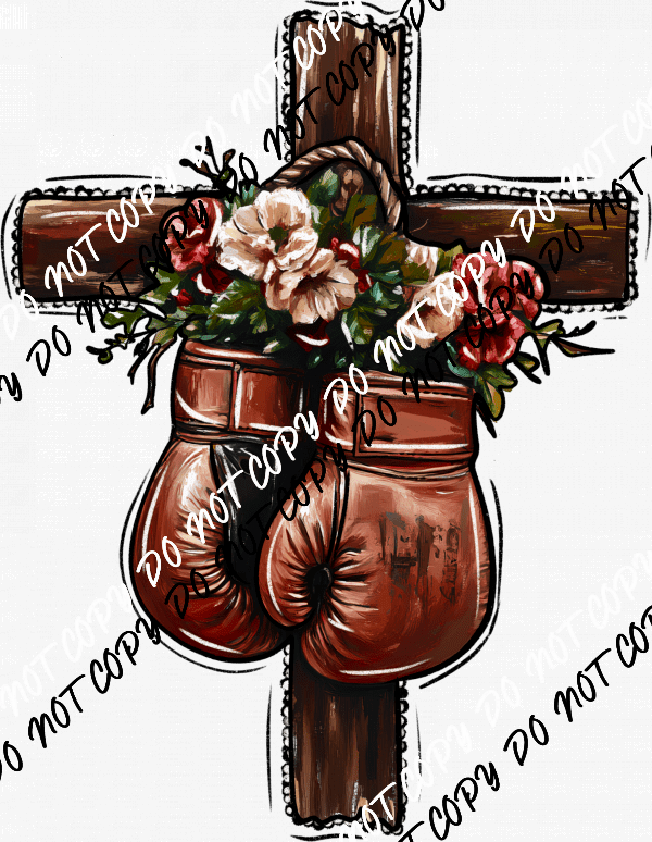 Cross with Boxing Gloves DTF Transfer - We Print U Press DTF Transfers