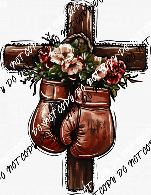 Cross with Boxing Gloves DTF Transfer - We Print U Press DTF Transfers