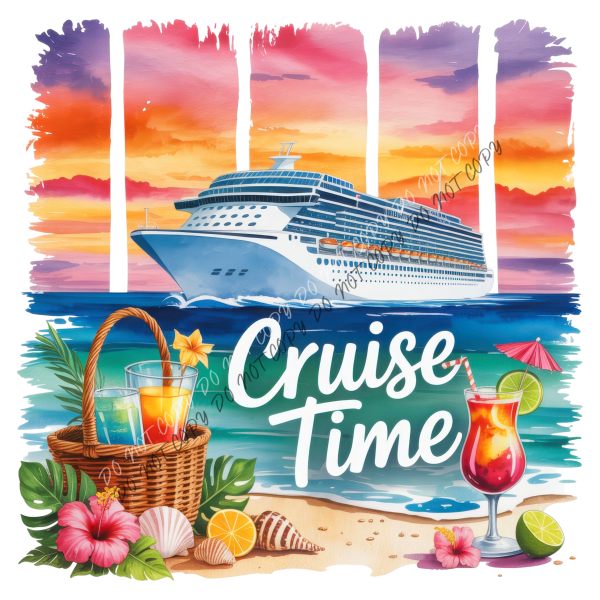 Cruise Time Sunset Beach DTF Transfer