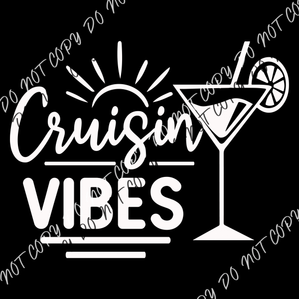 Cruisin Vibes Dtf Transfer (Choose Black Or White Print) Adult Xl - 2Xl 12” / Print Rtp Transfers