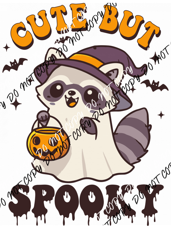 Cute But Spooky Raccoon DTF Transfer - We Print U Press DTF Transfers