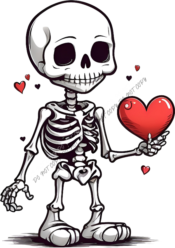 Cutie Skelly Love DTF Transfer RTP DTF Transfers