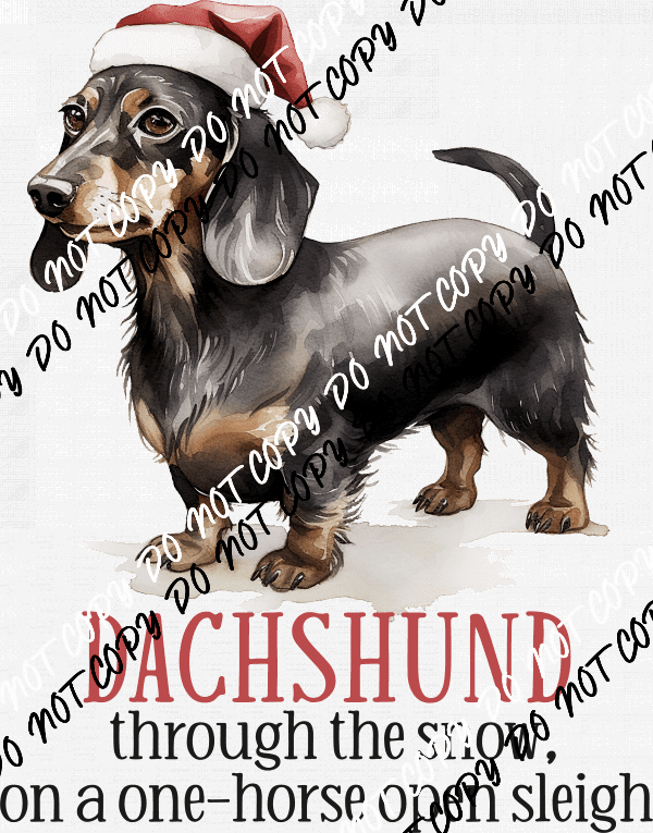 Dachshund Through the Snow DTF Transfer - We Print U Press DTF Transfers