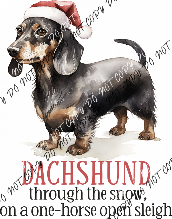 Dachshund Through The Snow Dtf Transfer Rtp Transfers