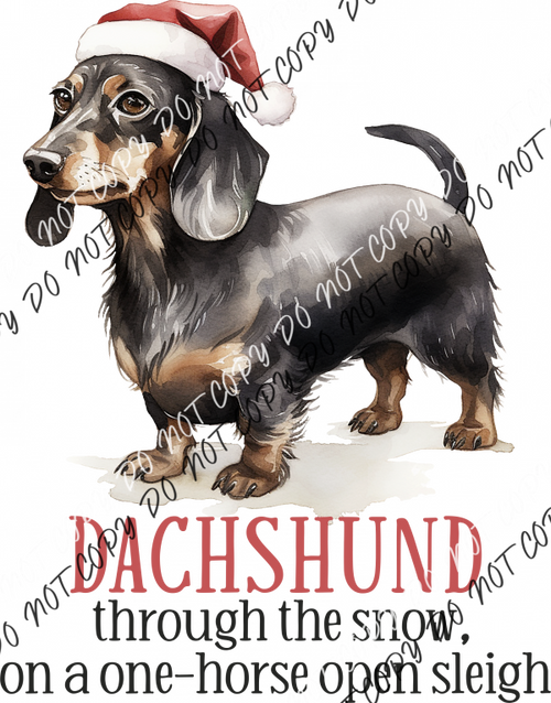 Dachshund Through The Snow Dtf Transfer Rtp Transfers