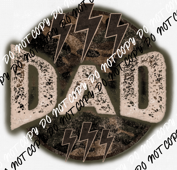 Dad Distressed Lightning DTF Transfer - We Print U Press DTF Transfers