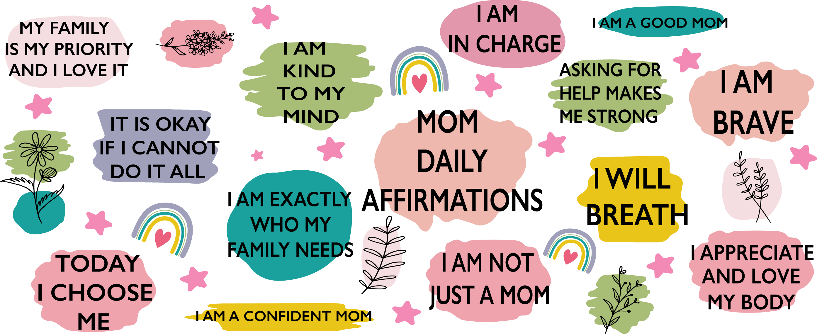 Daily Mom Affirmations UV Transfer for 16 oz Glass Can Tumblers