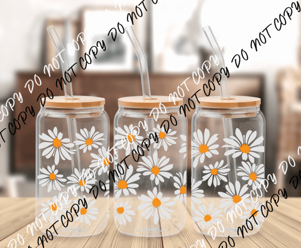 Daisy's UV Transfer for 16 oz Glass Can - We Print U Press DTF Transfers