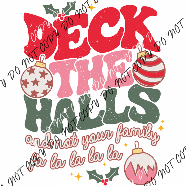 Deck The Halls Distressed Dtf Transfer Transfers