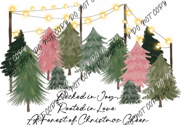 Decked in Joy Christmas Forest DTF Transfer - We Print U Press DTF Transfers