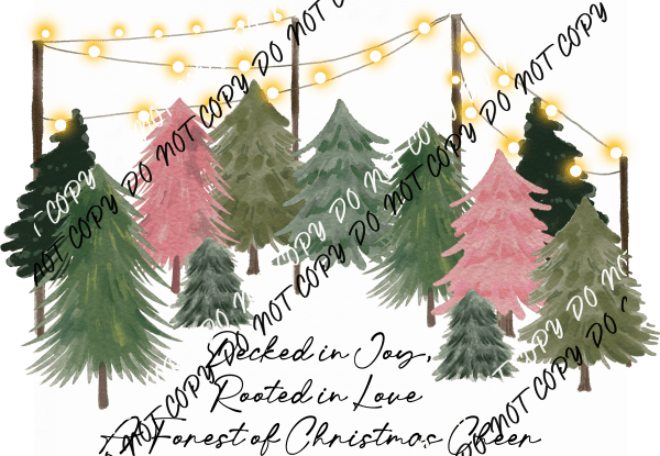 Decked in Joy Christmas Forest DTF Transfer - We Print U Press DTF Transfers