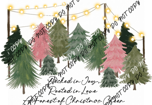 Decked in Joy Christmas Forest DTF Transfer - We Print U Press DTF Transfers