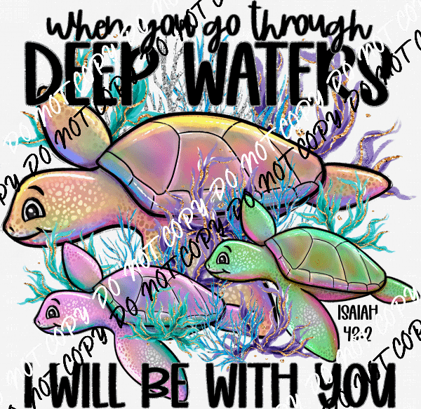 Deep Waters Sea Turtles DTF Transfer - We Print U Press DTF Transfers