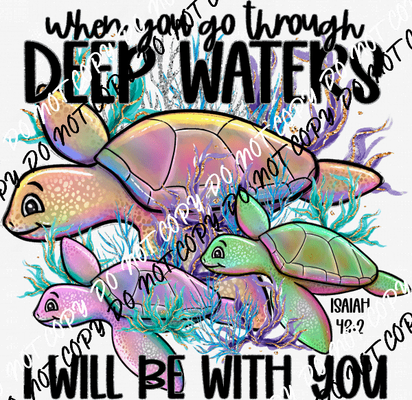 Deep Waters Sea Turtles DTF Transfer - We Print U Press DTF Transfers