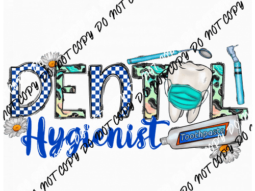 Dental Hygienist Word Collage DTF Transfer - We Print U Press DTF Transfers