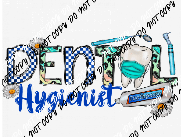 Dental Hygienist Word Collage DTF Transfer - We Print U Press DTF Transfers