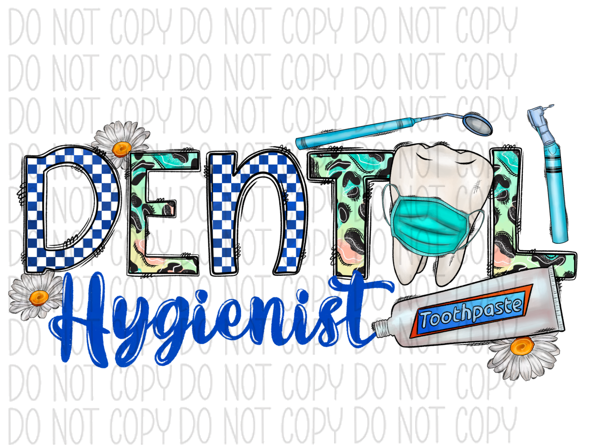Dental Hygienist Word Collage Dtf Transfer