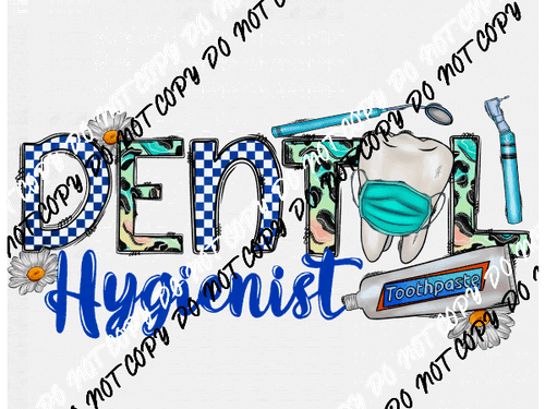 Dental Hygienist Word Collage DTF Transfer - We Print U Press DTF Transfers