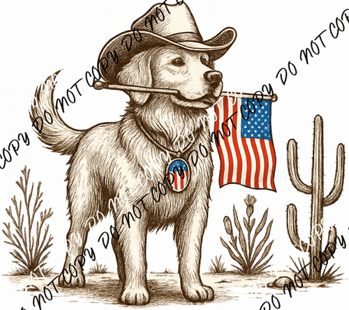 Desert Patriot Pup DTF Transfer - We Print U Press DTF Transfers