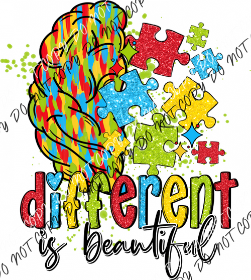 Different Is Beautiful Autism Awareness Dtf Transfer Rtp Transfers