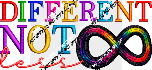 Different Not Less Autism Awareness Faux Embroidery DTF Transfer - We Print U Press DTF Transfers