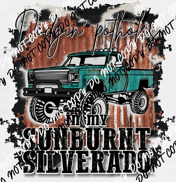 Dodgin Potholes Chevy Silverado DTF Transfer - We Print U Press DTF Transfers