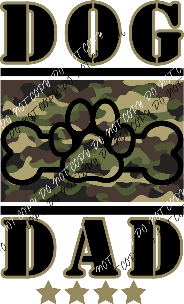 Dog Dad Camo Dtf Transfer