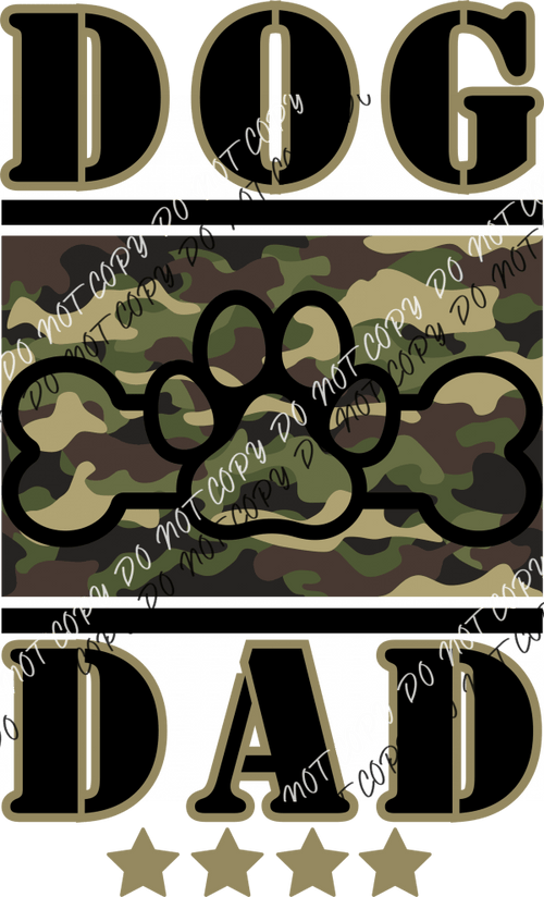 Dog Dad Camo Dtf Transfer