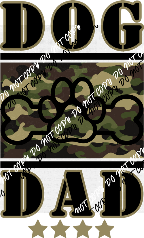 Dog Dad Camo DTF Transfer - We Print U Press DTF Transfers