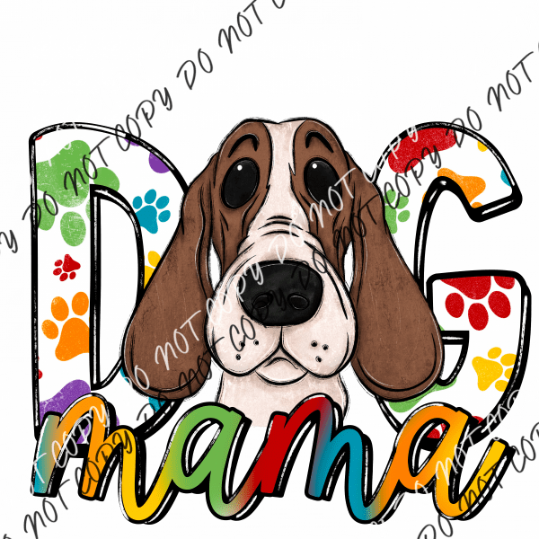 Dog Mama Paw Prints Bassett Dtf Transfer Rtp Transfers