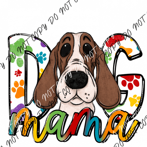 Dog Mama Paw Prints Bassett Dtf Transfer Rtp Transfers