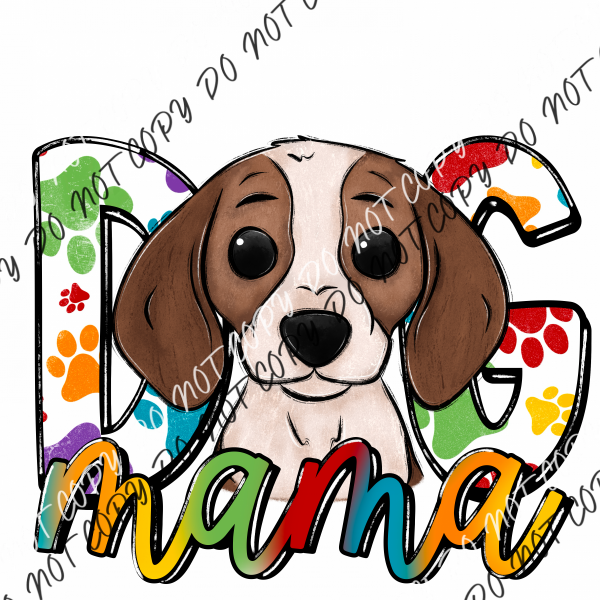 Dog Mama Paw Prints Beagle Dtf Transfer Rtp Transfers