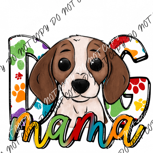 Dog Mama Paw Prints Beagle Dtf Transfer Rtp Transfers