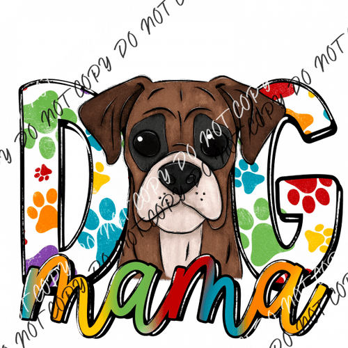 Dog Mama Paw Prints Boxer Dtf Transfer Rtp Transfers