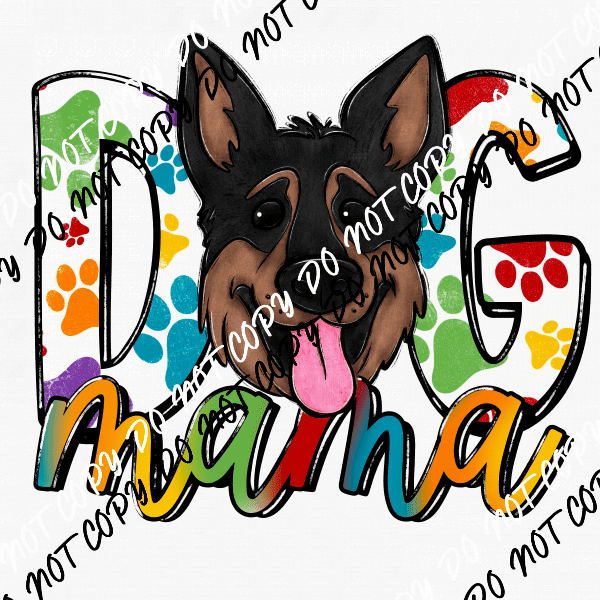 Dog Mama Paw Prints German Shephard DTF Transfer - We Print U Press DTF Transfers