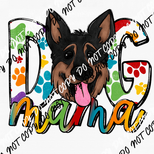 Dog Mama Paw Prints German Shephard DTF Transfer - We Print U Press DTF Transfers