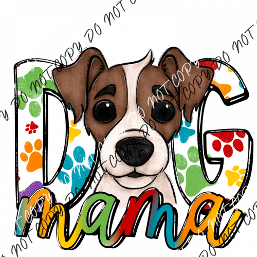 Dog Mama Paw Prints Jack Russell Dtf Transfer Rtp Transfers