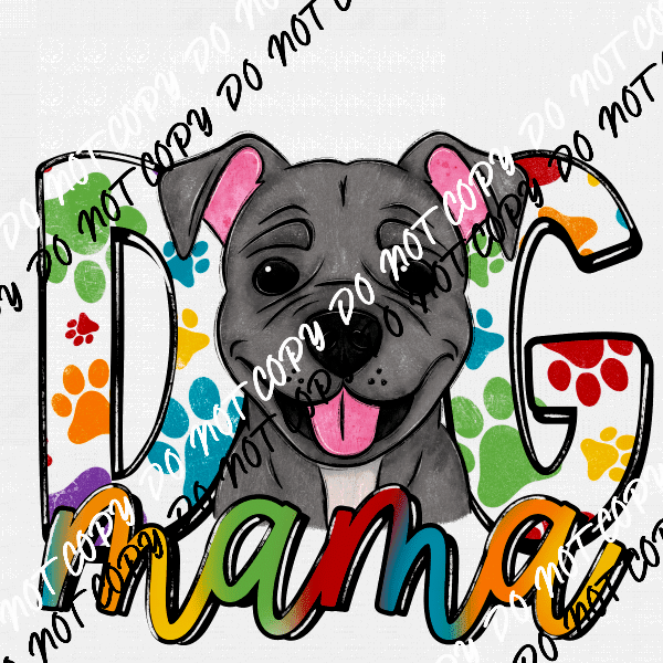 Dog Mama Paw Prints Pit Bull DTF Transfer - We Print U Press DTF Transfers