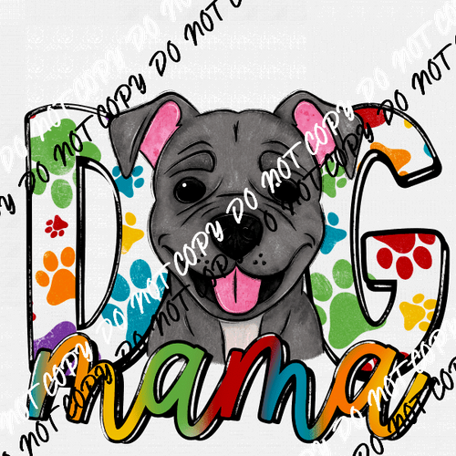 Dog Mama Paw Prints Pit Bull DTF Transfer - We Print U Press DTF Transfers