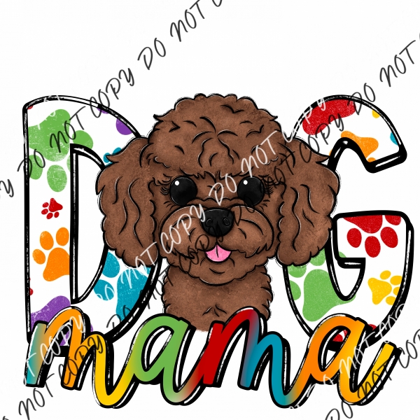 Dog Mama Paw Prints Toy Poodle Dtf Transfer Rtp Transfers