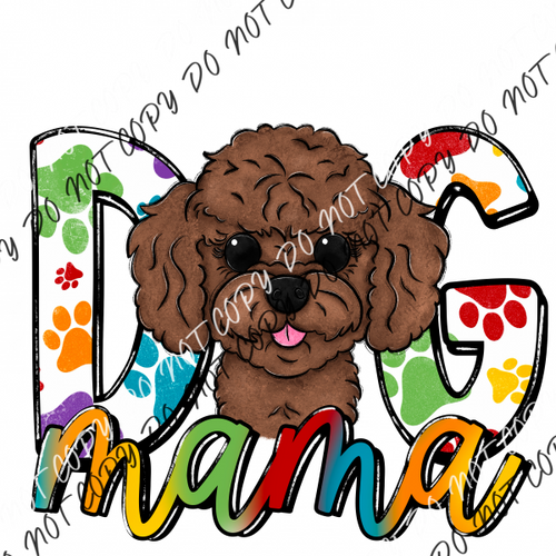 Dog Mama Paw Prints Toy Poodle Dtf Transfer Rtp Transfers