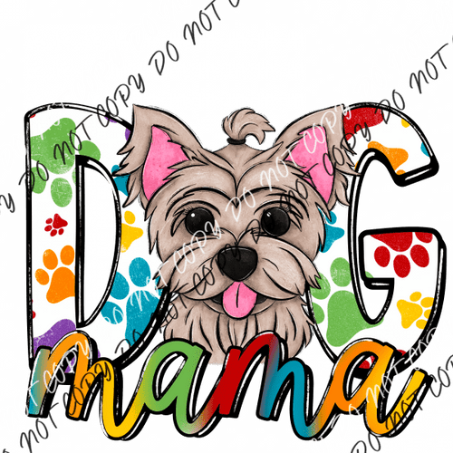 Dog Mama Paw Prints Yorkie Dtf Transfer Rtp Transfers